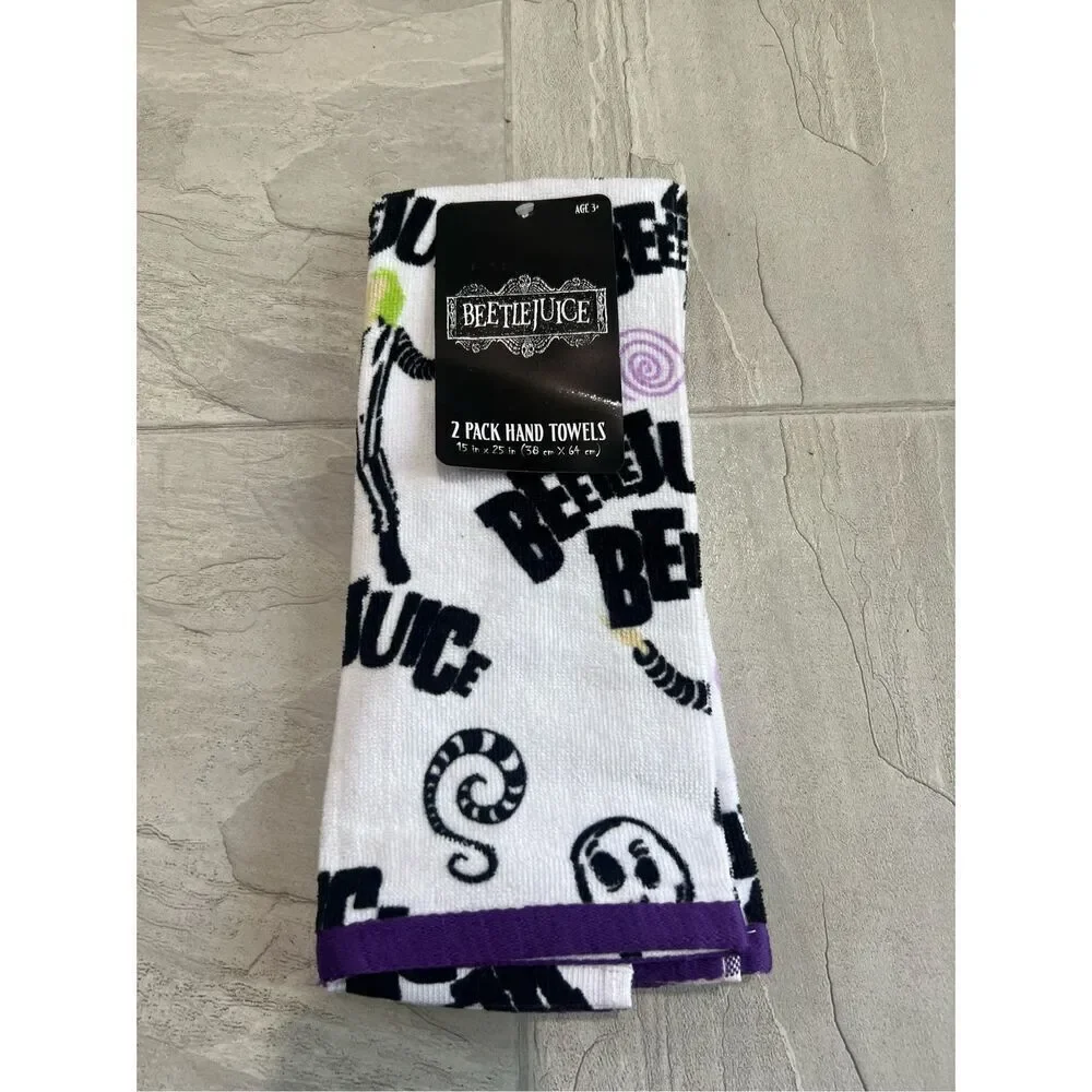 Beetle Juice 2 Pack Hand Towels NEW 15” X 25”